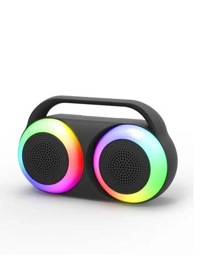 Buy Portable speakers with a battery a wireless speaker that supports Bluetooth a radio and a multi-color flash light in Egypt