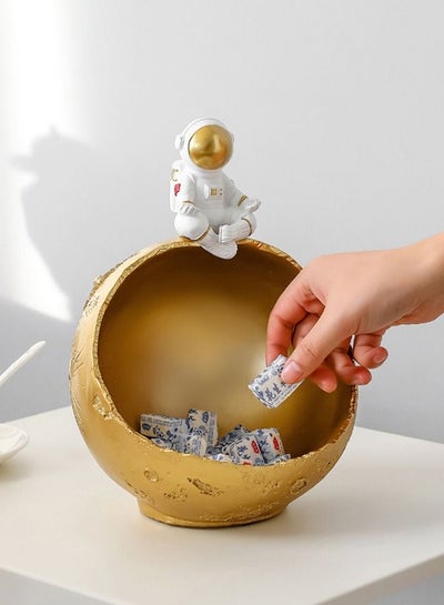 Buy Nordic Style Resin Astronaut Figurine Ornaments Home Decoration Resin Craft Living Room Storage Jewelry Candy Tray in UAE