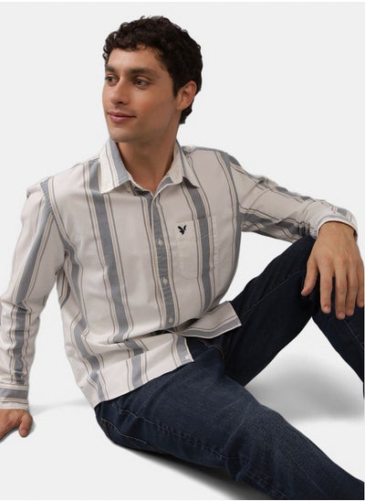 Buy AE Striped Everyday Oxford Button-Up Shirt in UAE