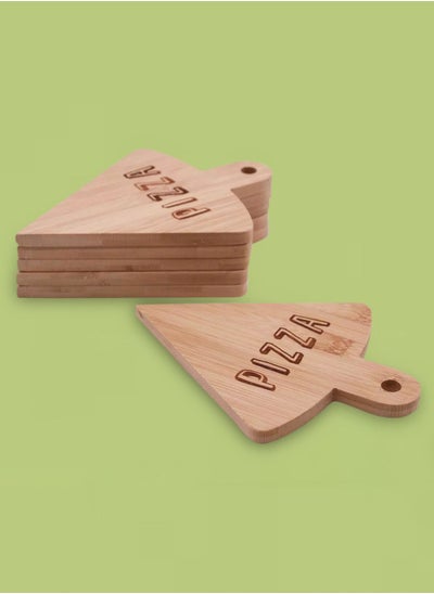 اشتري 6-Piece Bamboo Pizza Paddle Spatula Cutting Board Brown 19.4 x 14.5 x 1 cm في الامارات