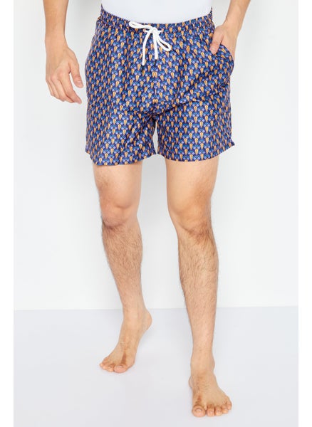 اشتري Men Printed Board Shorts Swimwear, Navy Combo في الامارات