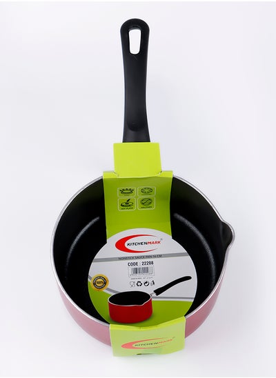 اشتري KITCHENMARK Non-stick Saucepan 16cm Milk pan Suitable for Multiple Cooktops - Red في الامارات