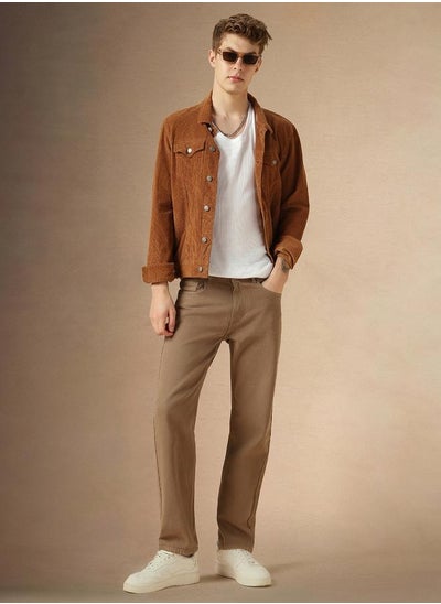 اشتري Men's Beige Relaxed Fit Jeans - Everyday Classic Comfort في الامارات