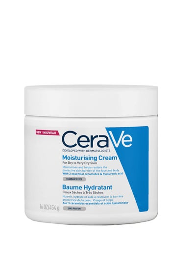 Buy CeraVe  48H Body and Face Moisturizer for Dry to Very Dry Skin with Hyaluronic Acid and Ceramides Fragrance Free , 454 g in Saudi Arabia