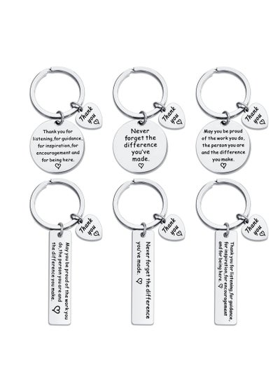 اشتري 6 Pieces Thank You Gifts Appreciation Keychain Make a Difference Keychain Appreciation Gifts for Coworker Nurse Teacher في الامارات