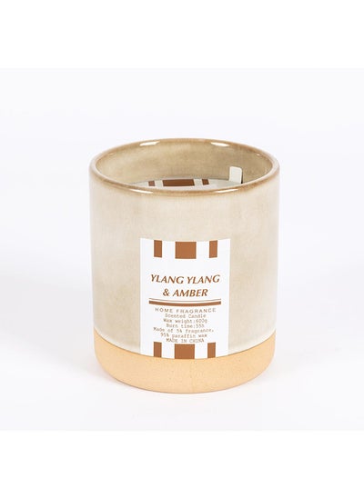 Buy Norman Ylang Ylang & Amber Jar Candle, Beige - 600g in UAE