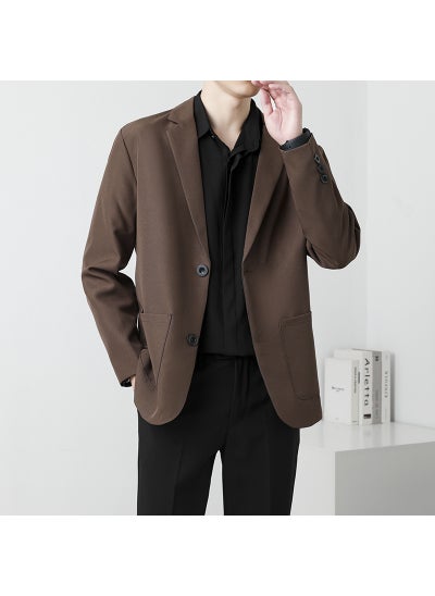 اشتري Business Long Sleeve Suit Jacket Brown في الامارات