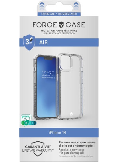 اشتري Force Case iPhone 14 AIR Reinforced Case Lifetime Warranty Transparent - 50% Recycled plastic في الامارات