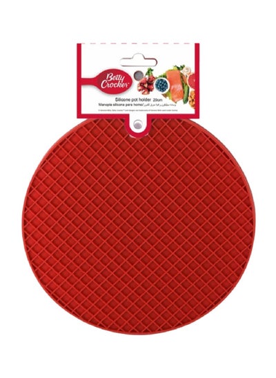 Buy Durable Round Shaped Silicone Pot Holder Red 20 cm BC4050 in Saudi Arabia