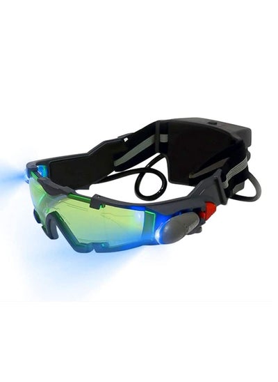 Buy Spy Night Vision Goggles for Kids, Adjustable Spy Gear Night Mission Goggles with Flip-Out Lights Green Lens as Childrens' Gift for Racing Bicycling Skiing to Protect Eyes in UAE