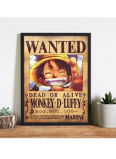 Buy Wanted Monkey-D-Luffy Wall Art Frame Painting Multicolour in Saudi Arabia