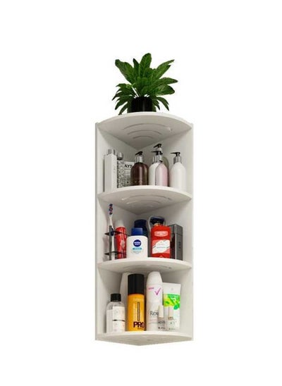 Buy 4-Tier Bathroom Organizer Corner Rack,Shower Caddy Toilet Storage, Multipurpose Shelving Unit for Small Space, Home Office, Bathroom(White) in Saudi Arabia