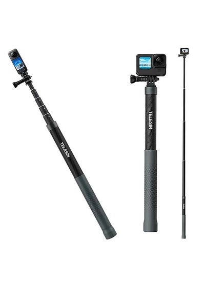 اشتري TELESIN Invisible Selfie Stick for GoPro Insta360 (120cm/47.2 inch), Lightweight Carbon Fiber Extension Pole for Go Pro Max Hero 11 10 9 8 7 6 5 One X2 X3 DJI Action 2 3 AKASO 360 Camera في الامارات