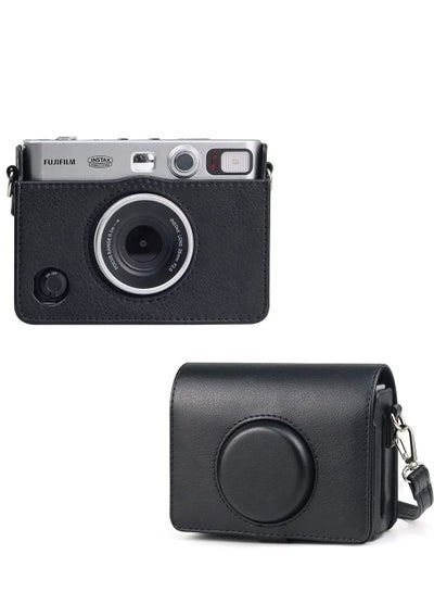 Buy Case for Fuji Mini EVO ,Camera Case Compatible for Fuji Mini EVO Camera with Adjustable Shoulder Strap in Black Lychee Texture Horizontal Style in UAE