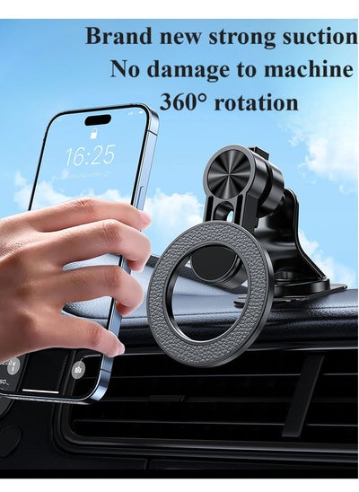 Buy Magnetic car mobile phone holder, suitable for dashboard 360° rotatable car mobile holder, with super strong magnet, compatible with various mobile phones iPhone 15 14 13 12 series, Samsung, Huawei, etc. in Saudi Arabia