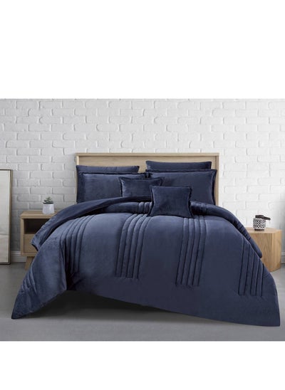 Buy 8-Piece Comforter Set Velvet King Size 240x260 in Saudi Arabia