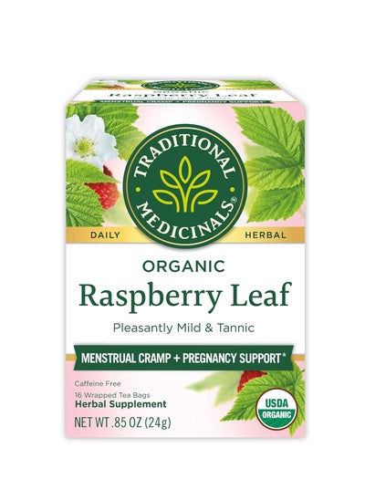 Buy Traditional Medicinals Organic Raspberry Leaf Pleasantly Mild & Tannic 16 Wrapped Tea bags 24g in UAE