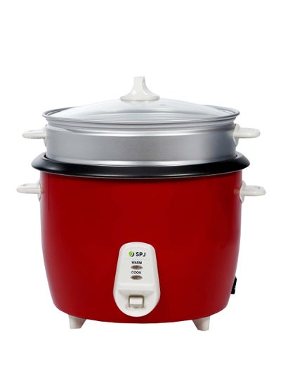 اشتري SPJ 2.2 Liter Rice Cooker, Electric Rice Cooker, 1071 W Power Rice Cooker With Steamer, Tempered Glass Lid, Non-Stick Coating & Automatic Shut Off Function, RED, RCU05-RD2203 في الامارات