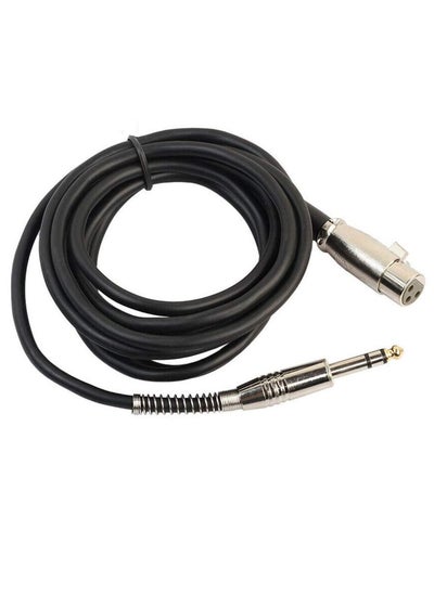 اشتري XLR Female Socket to 6.35mm 1/4'' Mono Male Jack Shielded Plug Stereo Audio Cable Cord Wire for Mic Mixer Amplifier Sound Card Black في الامارات