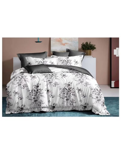 اشتري Comforters 6pcs Vintage Quilted Bedding Set, Includes 1 fixed Quilt, 1 Fitted Sheet, And 4 Pillowcases,  Floral Design في الامارات