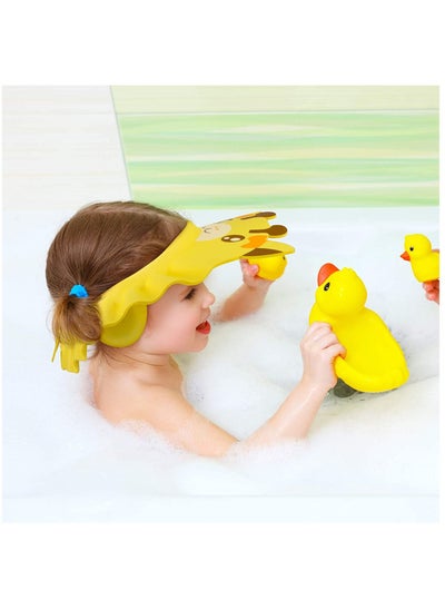 Buy Baby Shower Cap Adjustable Baby Bath Visor Infant Bathing Protection Cap Safe Shampoo Shower Hat with Ear Protection Baby Hair Washing Aids for Baby Toddler Children Kids 3 Pieces in Saudi Arabia