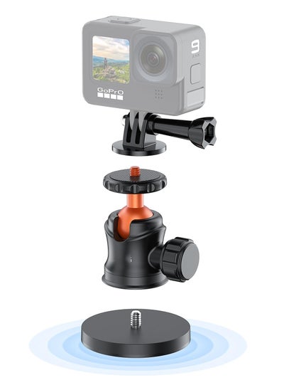 اشتري Magnet Camera Mount for GoPro,Magnetic Mount Base Stand with 1/4"-20 Thread Camera Mount with 360° Ball Head for Car Body with GoPro Max Hero 11 10 9 8 7 6 5/DJI Osmo/AKASO/SJCAM/Action في السعودية