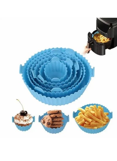 Buy 6 Piece Silicone Air Fryer Set, Food Safe, Reusable Paper Replacement, Heat Resistant - Multi Color in Egypt