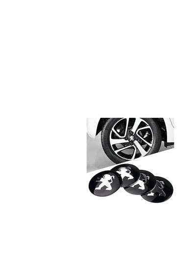 اشتري Car tire cover for Peugeot, four pieces, black في مصر