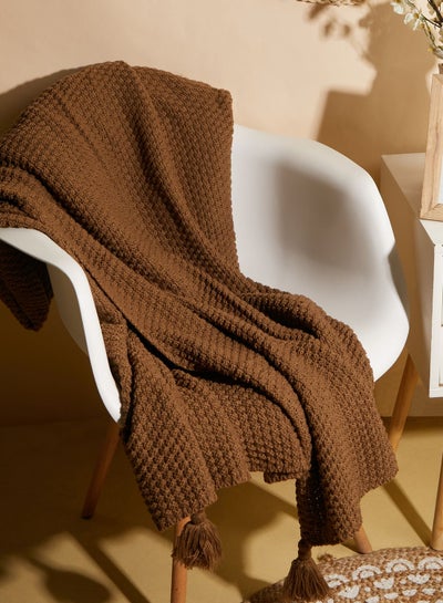 Buy Brown Knitted Blanket 130 X 170Cm in UAE