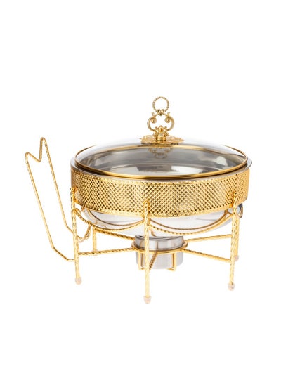 Buy Gold steel food warmer with an elegant and modern design in Saudi Arabia