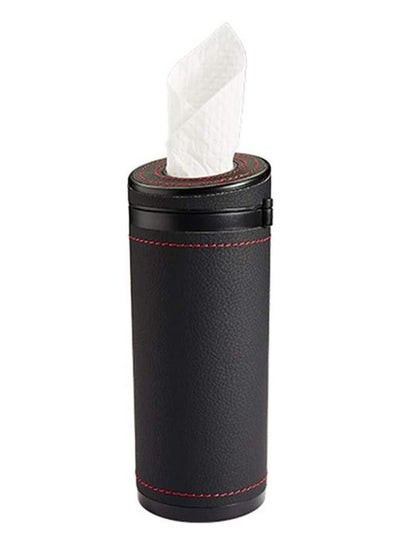 Buy Car Tissue Box Cylindrical Tissue Box Pu Leather Circular Tissue Container for Car Cup Holder in Saudi Arabia