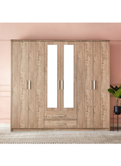 اشتري Curvy 6-Door Wardrobe with 2 Drawers 55 x 220 x 240 cm في السعودية