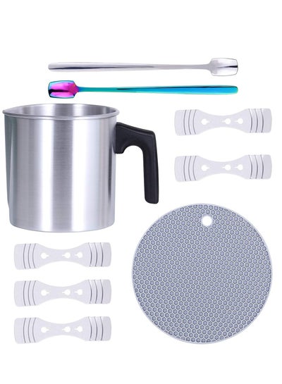 Buy Candle Melting Pot,2 Pounds DIY Candle Making Kits, Aluminum Construction Pouring Pitcher for Candle Making, Wax Melting Pot with Heat-Resisting Handle& Pouring Spout in UAE