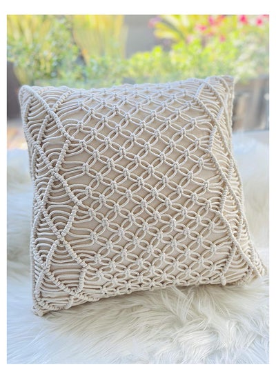 Buy Macrame Boho Throw Pillow Gorgeous Cover for Couch. Sofa. Bed. and Bench in Egypt