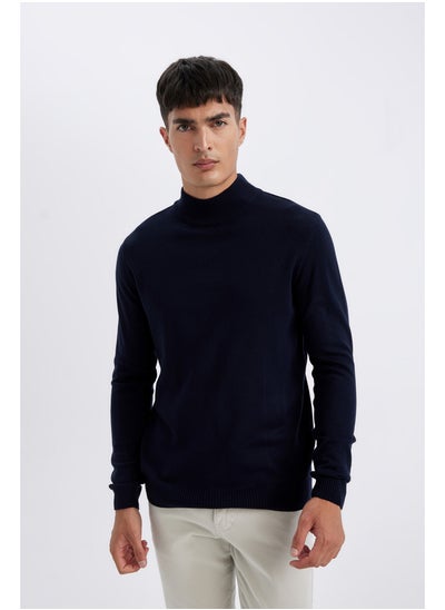 Buy Man Tricot Slim Fit Mock Turtle Neck Long Sleeve Pullover in Egypt