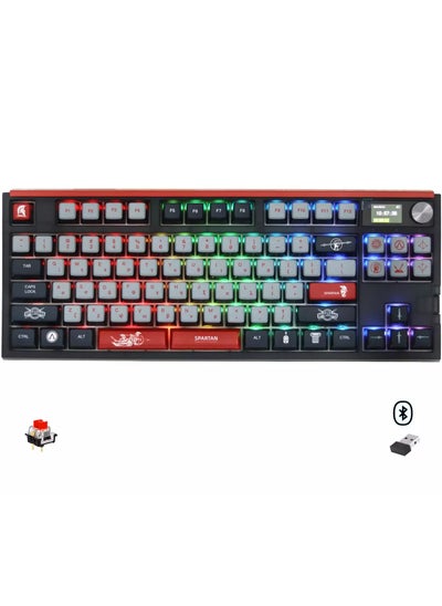 Buy GK87 PRO Lite RGB Gaming Mechanical Keyboard - Three Mode Wireless,Bluetooth & Wired - Gateron Red Switch - Hot Swappable (Spartan) in Egypt