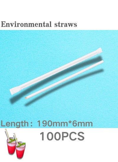 Buy Disposable Paper Wrapped Straws White 100PCS in Saudi Arabia