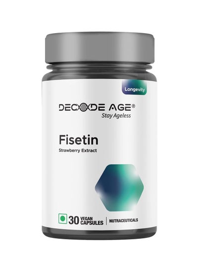 Buy Decode Age 99% Pure Best Fisetin Supplement, Senolytic Activator 100 mg | Pro Longevity Supplement | Improves Memory | 30 Vegan Capsules in UAE