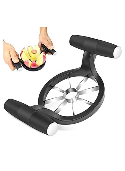 اشتري Apple Slicer Corer Cutter is Heavy Duty Apple Cutter with 4 INCH Extra Large Ultra Sharp 8 Blades Apple Corer and Divider Easy to Use Kitchen Tool in Black color في الامارات