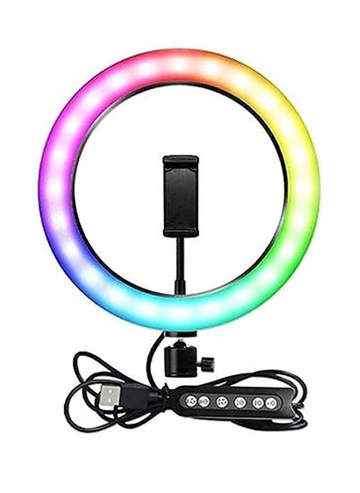 Buy RGB LED Ring Light with Tripod Stand - Model MJ33 - Soft Dimmable Light with 360° Rotation in Egypt