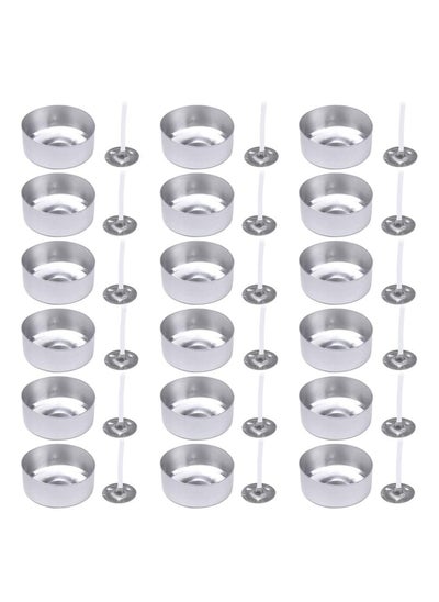 Buy Aluminum Tea Lights Cups 100 Pcs, Metal Tea Light Tins with 100 Pcs Candle Wicks Empty Case Candle Wax Containers for DIY Candles Making Supplies in Saudi Arabia