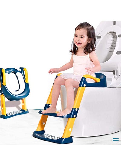 اشتري Potty Training Seat for Kids, Adjustable Toddler Toilet Potty Chair with Sturdy Non-Slip Step Stool Ladder, Comfortable Handels and Splash Guard في الامارات