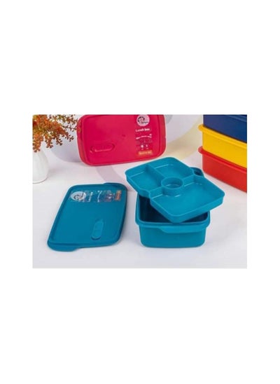 Buy LUNCH BOX WITH SPLITTER 2 LEVELS (1.5 L) - Turquoise in Egypt