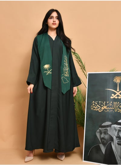 Buy Green scarf with embroidery of the Kingdom of Saudi Arabia and the Saudi logo in Saudi Arabia