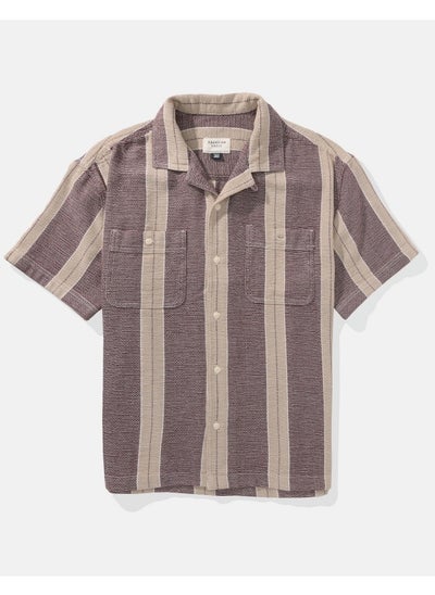 Buy AE Striped Button-Up Poolside Shirt in UAE