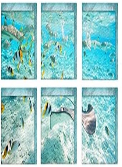 اشتري 1 set of 6pcs Simple Wall sticker Imitation 3D stereo bathtub stickers The Underwater world bathtub stickers في مصر