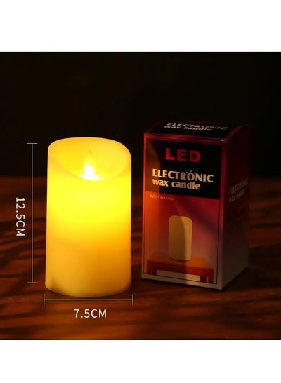 Buy HILALFUL Battery Operated Flameless & Smokeless Candle - Medium | Electric | Waxless Candles | Safe To Use | Perfect for Home Decoration in Eid, Ramadan, Birthdays | For Bedroom, Living Room, Halls in UAE