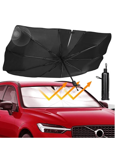 Buy ULHYC Car Windshield Sun Shade Umbrella, UPF50+ 2023 Upgraded Opening Design Foldable Automotive Windshield Shades Full Cover Sun Shade in Saudi Arabia