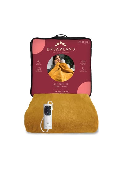 اشتري Dreamland Snuggle Up Warming Throw - Mustard 120X160Cm في الامارات