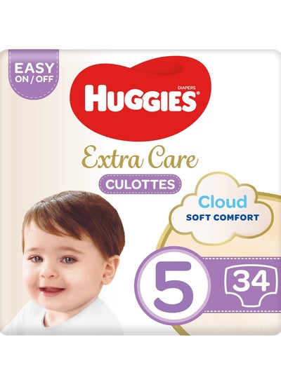 Buy Huggies, Extra Care Culottes, Size 5, 12-17 kg, 34 Diaper Pants in UAE